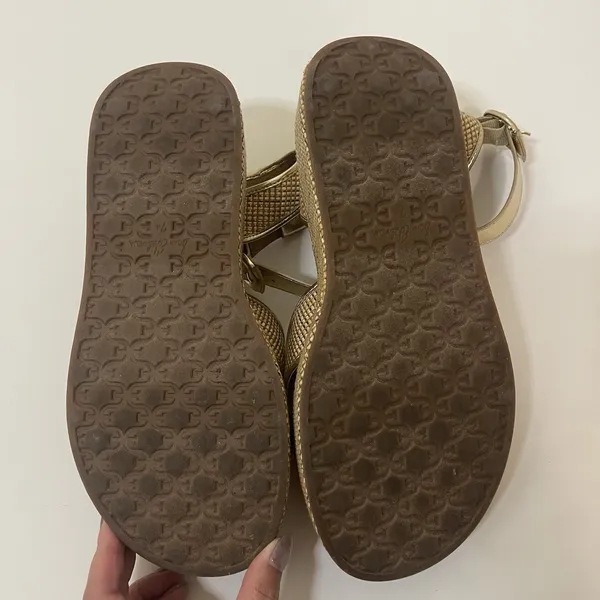 Sam Edelman Nylie Platform Ankle Strap Sandal in a woven metallic US 7.5 - Image 3