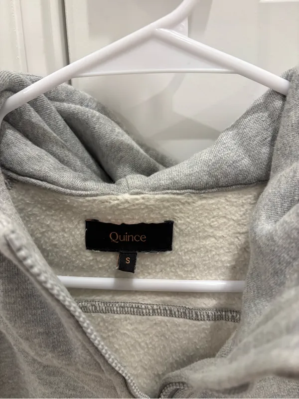 Quince Heavyweight Fleece Cropped Half Zip Hoodie Size Small - Image 3