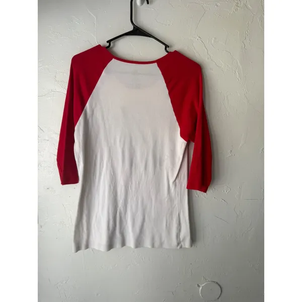 Suavecita Pomade 2010s Skull Rose Baseball Tee Red‎ White Rockabilly Women's XL - Image 5