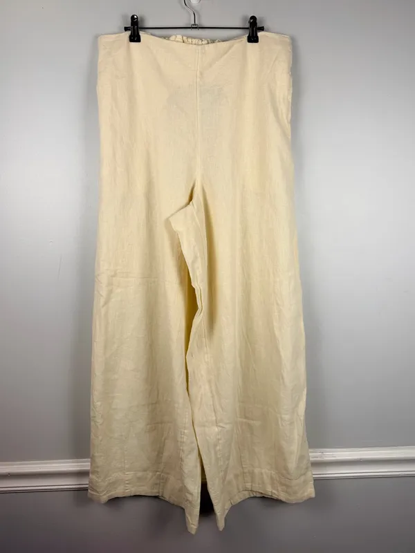 Free people Free-Est Demi Cotton Linen Pants in tea cookie size large - Image 4