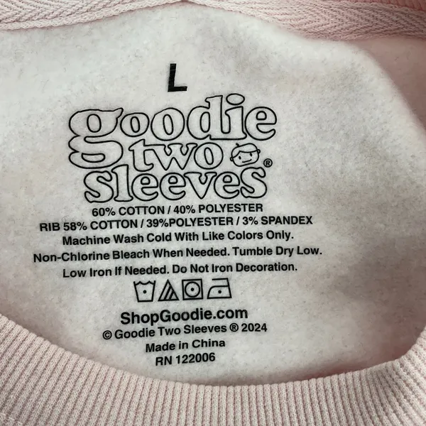 Goodie Two Sleeves Pumpkin Spice Sweatshirt Women's Size L Pink Graphic Pullover - Image 2