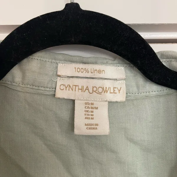 Cynthia Rowley Sage Green Peplum Blouse - Image 3