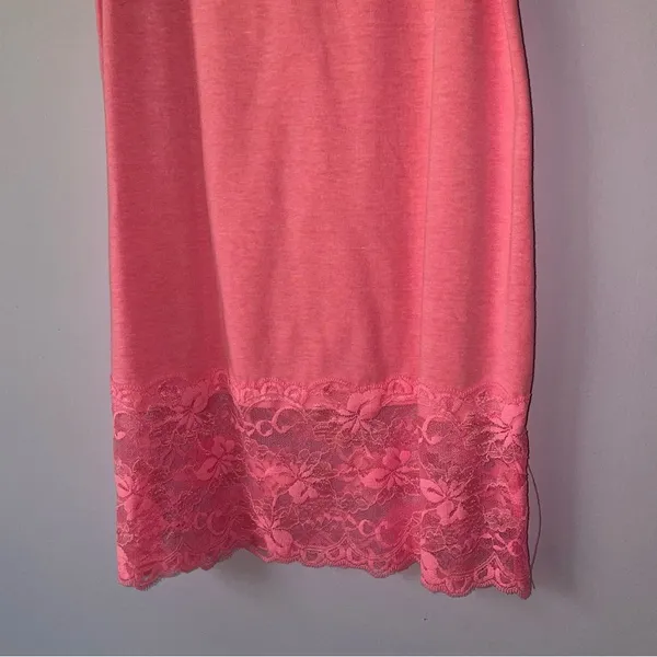 Bozzolo Size L Pink Cami w Lace Trim 90s Y2K Longline - Image 4