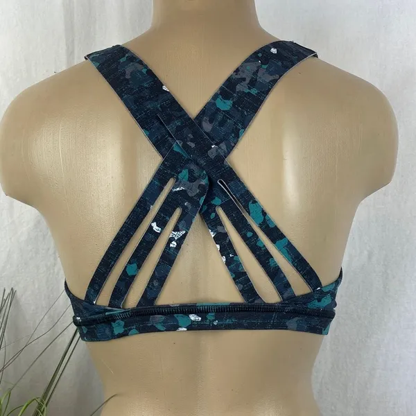 Sweaty Betty Green & Black Cropped Athletic Sport Workout Bra Top S - Image 3