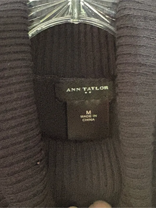 Ann Taylor Navy Ribbed Turtleneck Sweater - Image 3