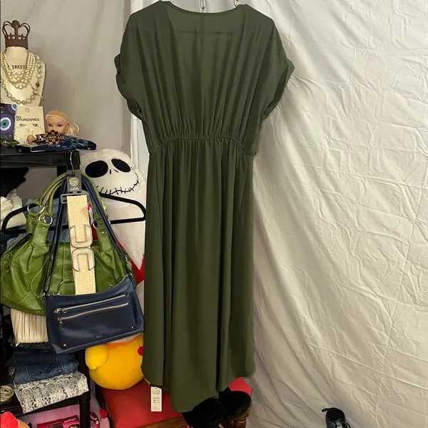 Cupshe Deep Green Midi Wrap Dress NWT - Image 5