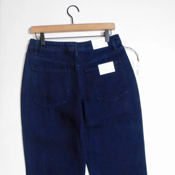 NWT!! WEWOREWHAT Low Rise Dad Jeans Dark Wash Blue Raw Hems Denim Casual Size 27 - Image 8
