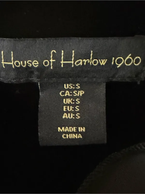 HOUSE OF HARLOW 1960 Black One-Shoulder Ruched Velvet Dress Small - Image 8