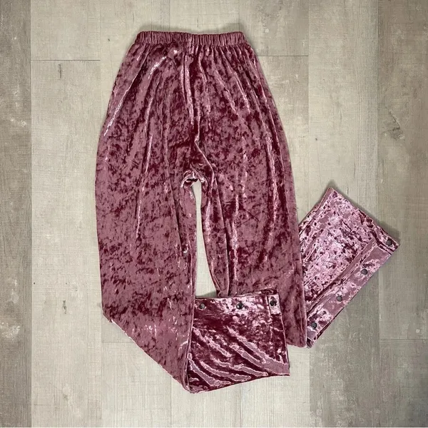 NWT BSBW Jessie Rose Crushed Velvet Track Pants Sz XS NWT - Image 4