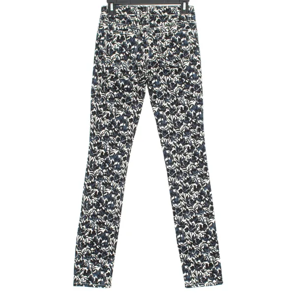 Tory Burch Jeans Floral Straight Designer Preppy Luxury Statement Blue Black 24 - Image 2