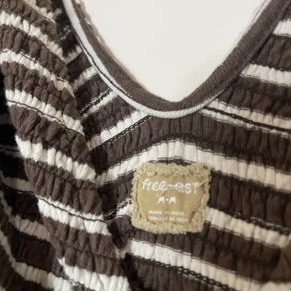 FREE PEOPLE x free-est Cecelia Midi Dress striped brown size Medium - Image 4