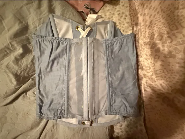 Blue gold and white corset top - Image 2