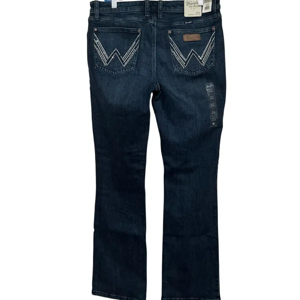 Wrangler Retro Women's Mae Mid-Rise Boot Cut Jeans Decorative Pockets Size 32x34 - Image 2