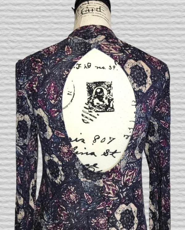 Free People MED Plum Floral ANNABELLE TUNIC Top Mini Dress Open Back Boho Sexy - Image 5