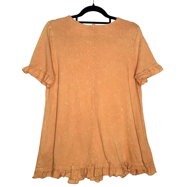 Altar’d State Wren Ruffle Swing Short Sleeve Top Size Large Boho Soft Girl Tee - Image 9