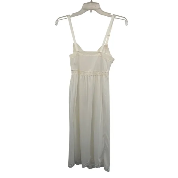 Vintage Mary Jane Full Slip Cream Nylon Lingerie 32 Used - Image 2