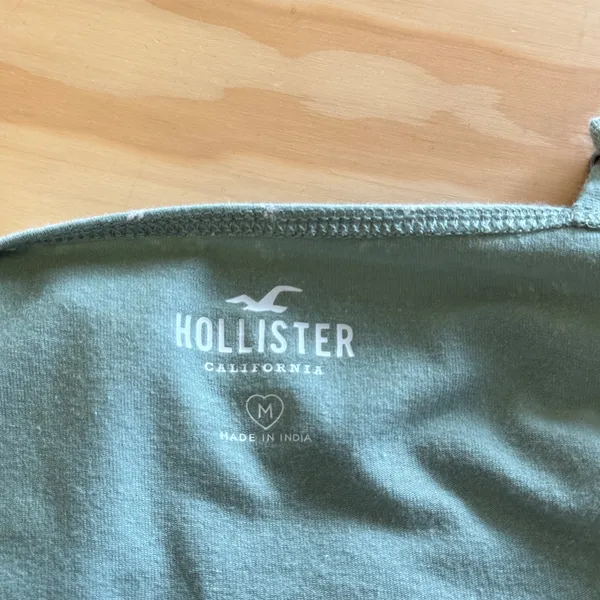 Hollister Sage Green Floral Lace‎ Trim Cami Crop Top Medium Coquette Girl - Image 5