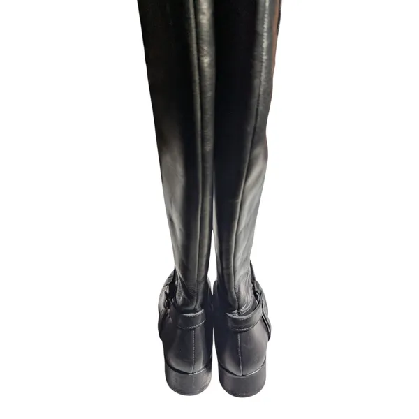 Coach and Four Black Leather Knee High Flat Sole Classic Riding Boots Sz 11 - Image 3