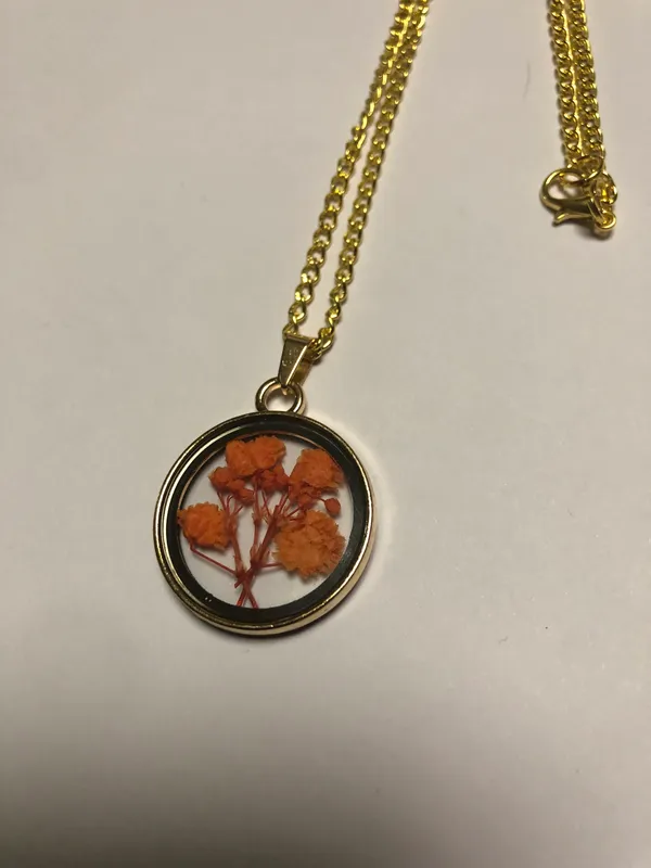 Handmade Flower Press Pendant Necklace - Image 2
