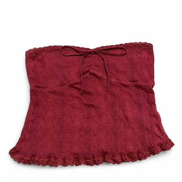 Edikted Burgundy Tube Top - Image 2
