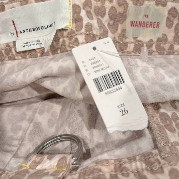 Anthropologie mushroomcore Cheetah Leopard Animal Print Wanderer Pants 26 - Image 9