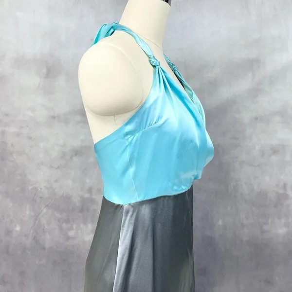 Y2K ANKA New York Dress Halter Size Medium Silk Glam Party Femme Club HOCO‎ - Image 2