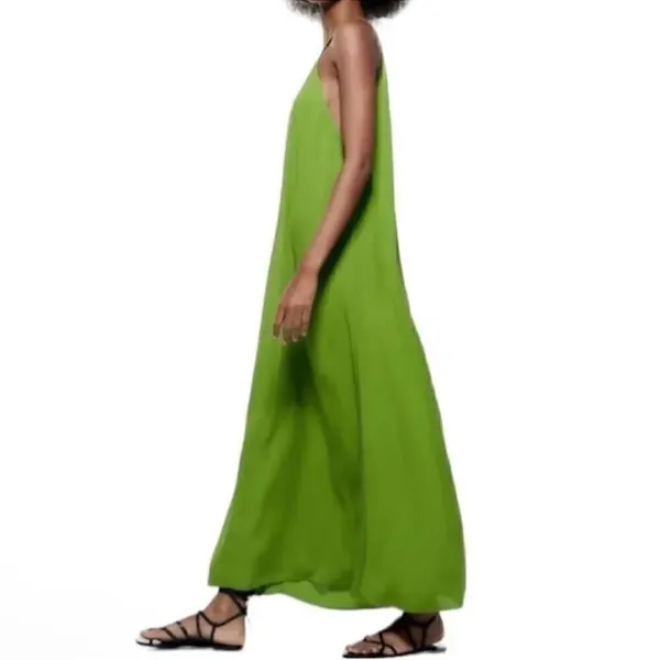 Zara Green MIDI Sleeveless Dress(Size Medium) - Image 3