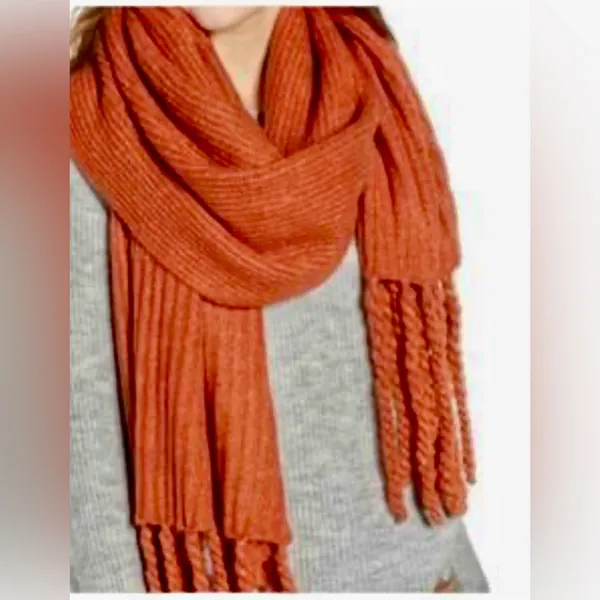 Free People Vibrant Orange Knit Accessory - Image 3