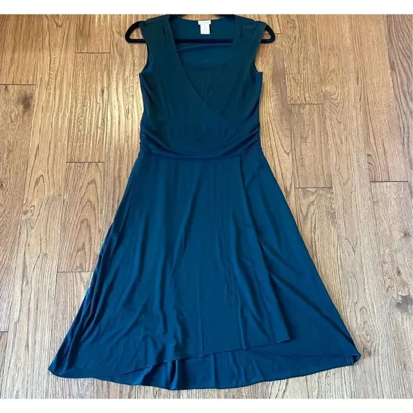 Anthropologie Odille black jersey faux wrap dress xs - Image 3