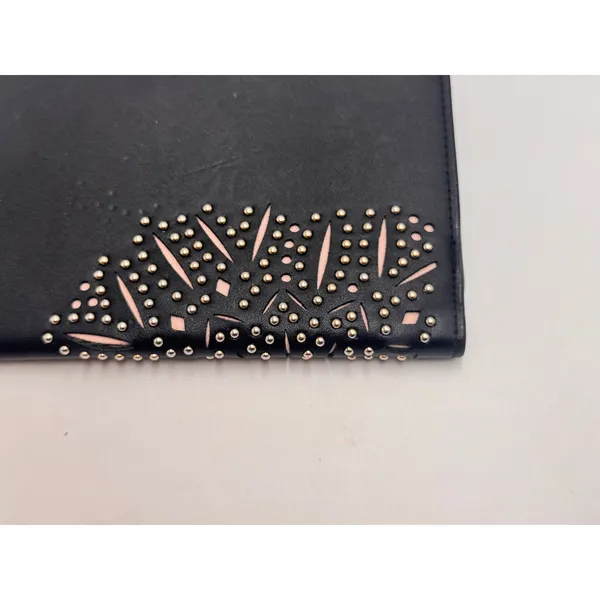 Victoria's Secret Studded Wristlet Wallet Black Zip Around Clutch Organizer - Image 11