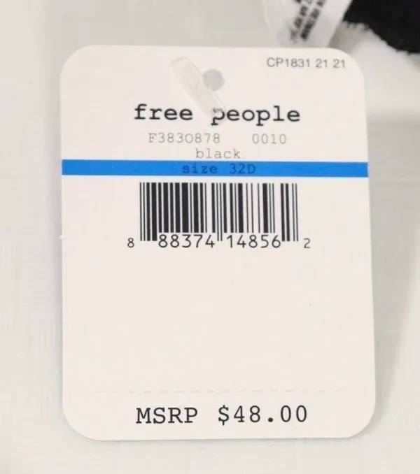 Free People NWT Bra Lace Plunge 32D In black - Image 4