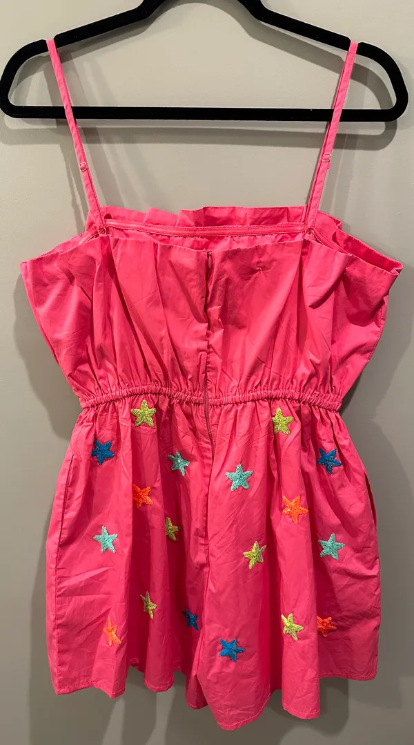 Peach Love Star Sequin Romper - Image 4