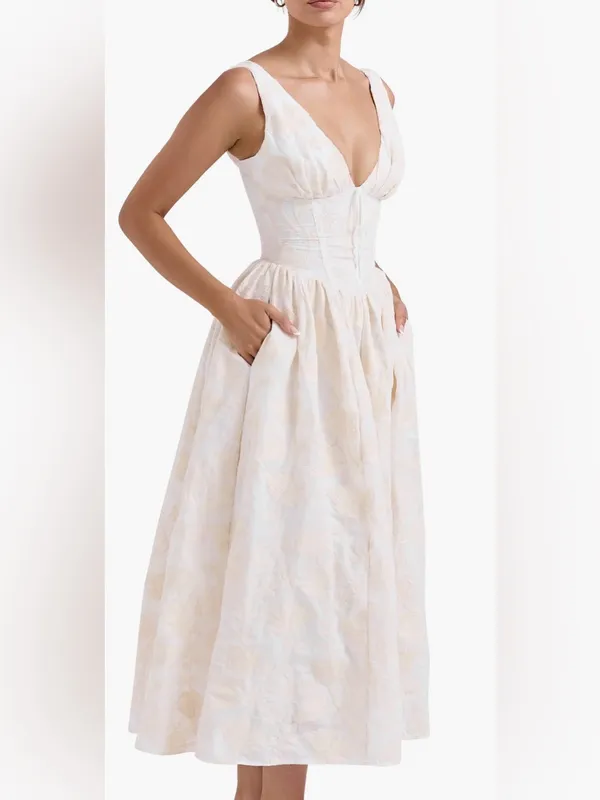 NEW House of CB Emmelina Embroidered Corset Bodice Cocktail Dress Sz S - Image 4