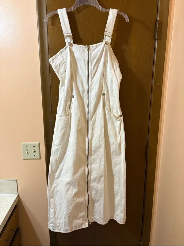 Forever That Girl Anthropologie Overall Midi Dress in White - Image 3