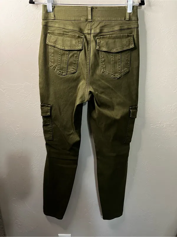 Spanx Stretch Twill Shaping Sage Green Utility Cargo Ankle Pants - Image 6