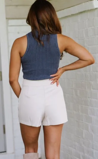 These Three Boutique High waisted wrap skort taupe - Image 5
