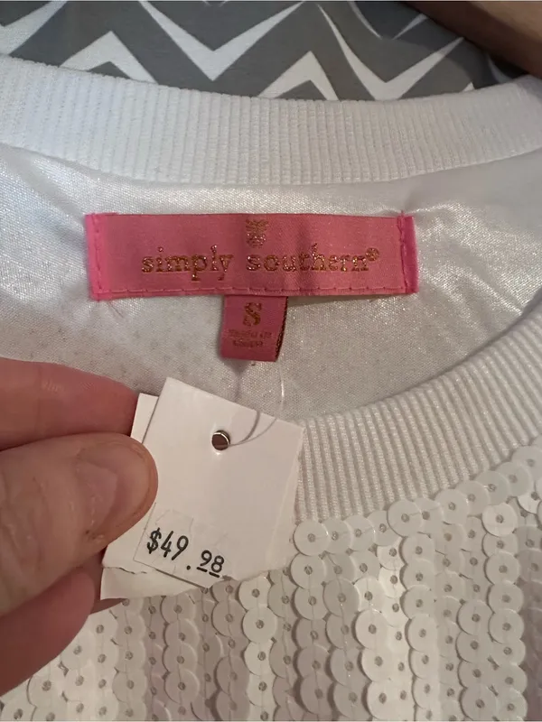 NWT Simply Southern | SEQUIN BRIDE TOP, Small - Image 7
