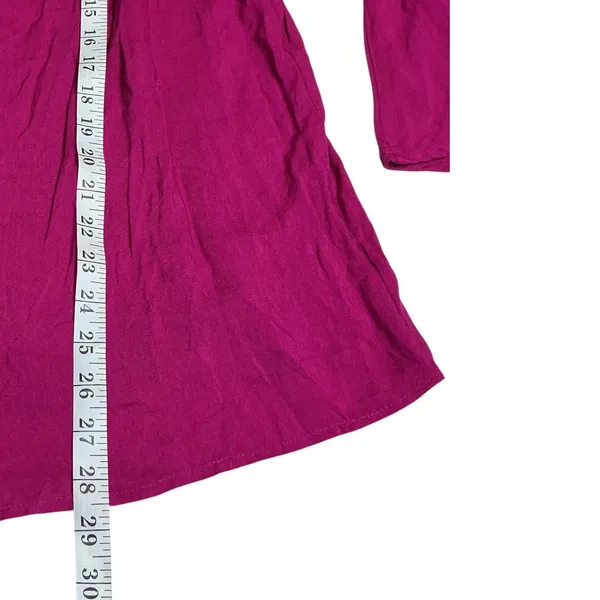 Umgee Magenta Off the Shoulder Embroidered Bell Sleeve Boho‎ Blouse XL Purple - Image 5