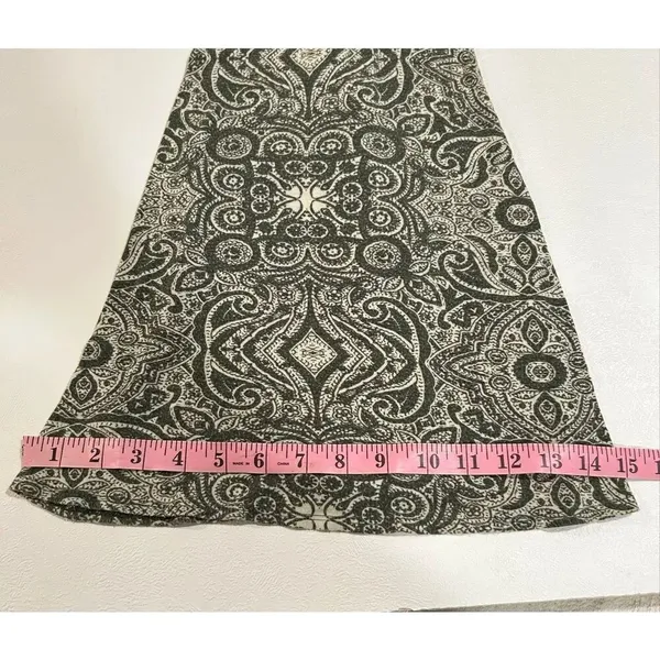 Abercrombie & Fitch Paisley Flare Pants Gray Green Boho Bell Bottom Women’s Larg - Image 6