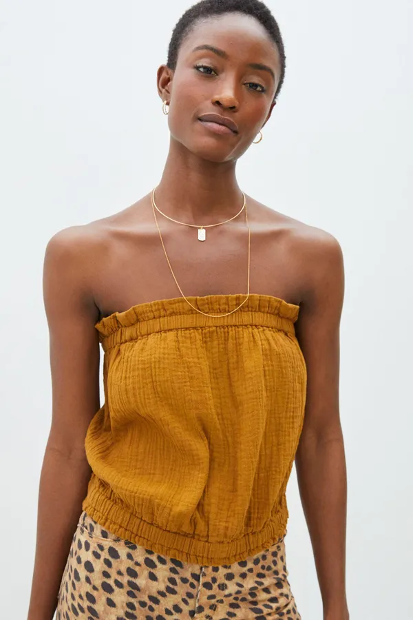Anthropologie NWT April Gauzy Tank Taupe XL - Image 2