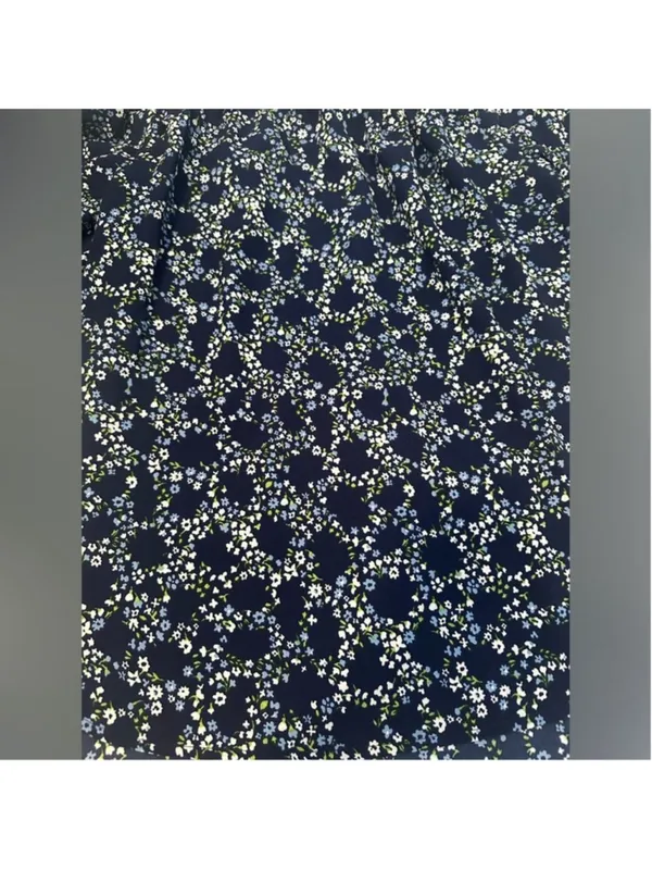 Michael Kors Navy Blue Floral Off Shoulder Blouse Womens XS - Image 3