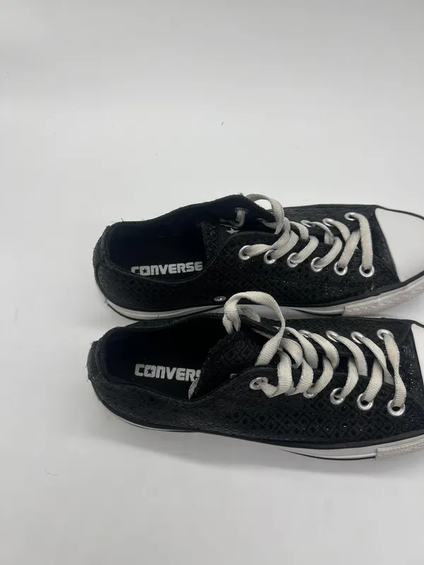 Converse Chuck Taylor All Star Shoes Womens Size 8 Black Glitter Sneakers - Image 10