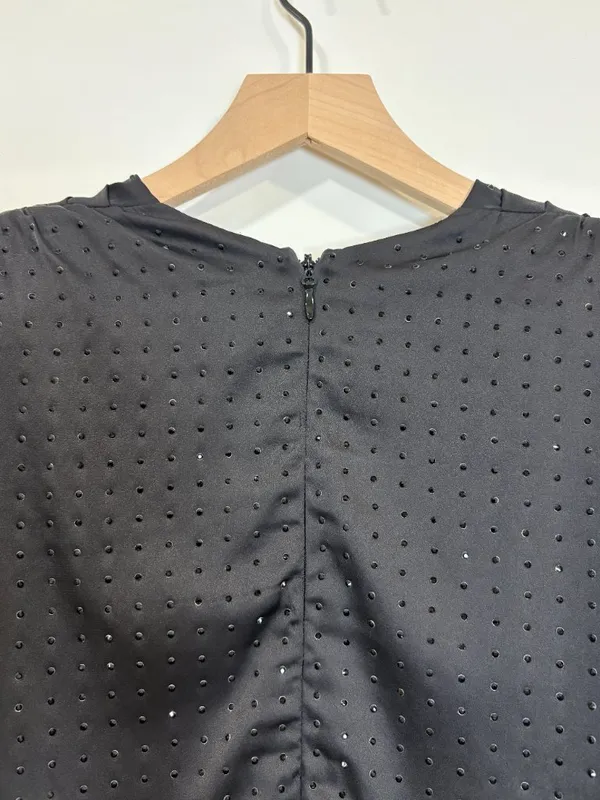 🌟 House Of Cb 🌟 Tatja Embellished Draped Mini Dress Black Sz Xs - Image 10