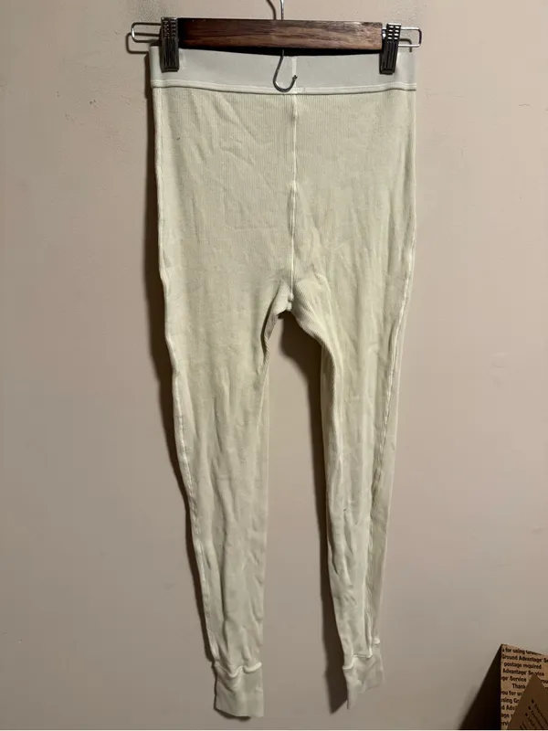 SKIMS Cotton Rib Thermal Leggings in Bone Size Small - Image 5