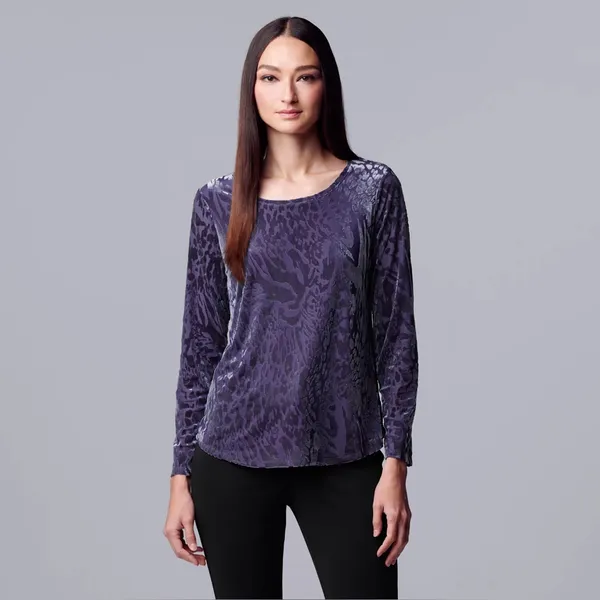Simply Vera Vera Wang Teal Long Sleeve Top - Image 2