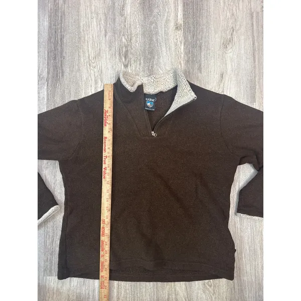 Kuhl Alfpaca Fleece Quarter Zip Pullover Brown Women Large Mock Neck Shearling - Image 6