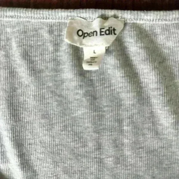 OPEN EDIT Henley Organic Cotton Blend Bodysuit color grey size L - Image 7