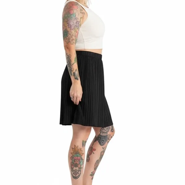 LulaRoe Samantha Plisse pull on Mini skirt size Large Black - Image 2