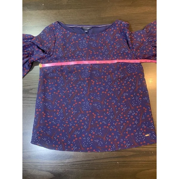 Tommy Hilfiger Cottage Blouse Top Women's Small Sheer Lined Bell‎ Sleeve Office - Image 9