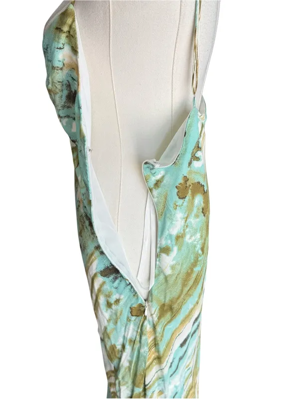 Petal & Pup - NWT Dillon Mint Abstract Open Back Maxi Slip Dress SZ 12 - Image 6